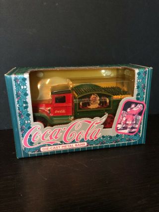 Vintage Coca Cola Die Cast Santa Claus Christmas Bank