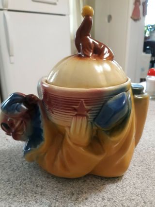 Vintage 1940s Shawnee Pottery Jo Jo The Clown Cookie Jar
