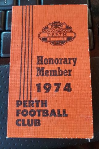 Wafl 1974 Rare Perth Demons Football Club Honorary Members Ticket Wafl Vfl Afl