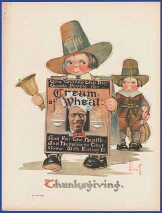 Vintage 1923 Cream Of Wheat Cereal Thanksgiving J.  G.  Scott Art 20 