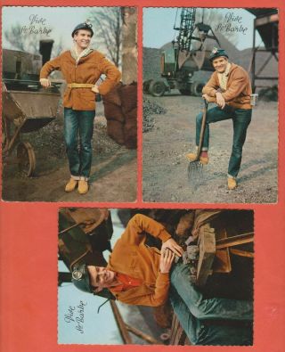 Set Of 3 Old French Postcards,  Miner Mine Worker