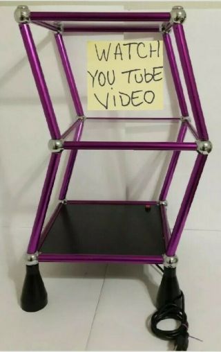 Rotating Dancing Shelf Stand 3 - Tier Purple Store Display Or Home Spinning Rare