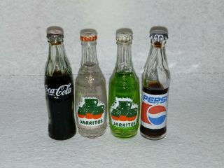 Mini Bottles Coca Cola Pepsi And Rare Jarritos From Mexico.  Miniatures