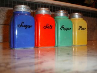 Mckee Arches Salt & Pepper - Flour & Sugar Shakers Not Tipp Milk Glass Jeanette