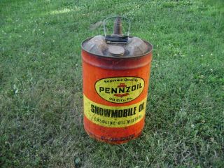 Vintage Pennzoil Snowmobile 6 1/4 Gallon Oil/gas Can Rare