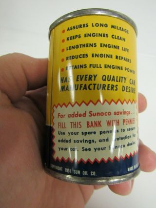 Vintage Sunoco Dynalube Motor Oil Can Coin Bank SB074 3