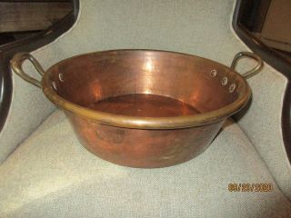 Copper Professional Cookware Preserving Pot Jam Pan Rolled Rim Cauldron