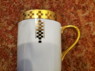 Tiffany Frank Lloyd Wright Design Set Of 4 Coffee Cups White And Gold