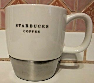 2006 Starbucks Stainless Steel Ceramic Coffee Mug