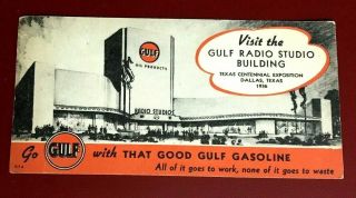 Vintage Gulf Radio Studio Building Gas Oil Advertising Ink Blotter