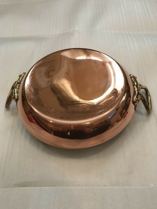 8” French Gourmet Chef Copper Saute Pan Pot Mauviel Or Dehillerin