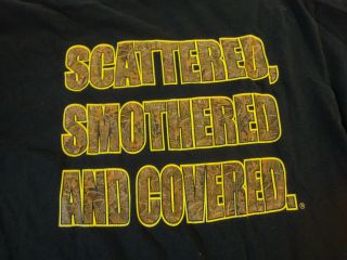 Waffle House Scattered Smothered And Covered Camo Adult L T - Shirt