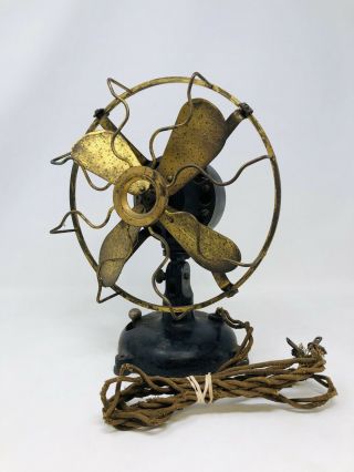 Antique Vintage Brass Fan For Repair/ Restoration 3 Speed 12” Tt20