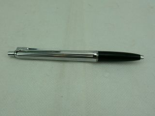 Vintage Ballograf Epoca Ballpoint Pen Chrome And Black Plastic Sweden Made 2507