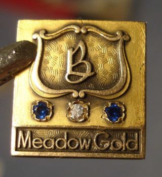 Meadow Gold Service Award.  3 Stones.  Josten 10k.