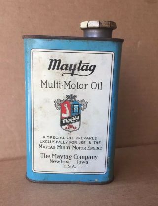 Vintage Maytag 1 Quart Multi - Motor Oil Can Newton Iowa