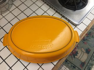 Vintage Le Creuset Oval Au Gratin Baking Cast Iron 36 Persimmon Yellow Rare