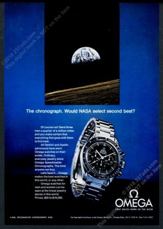 1970 Omega Speedmaster Professional Moon Watch Moonwatch Photo Vintage Print Ad