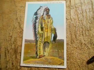 Old Chief Crazy Horse Leader Sioux Indian Wars,  Black Hills S.  D.  Postcard