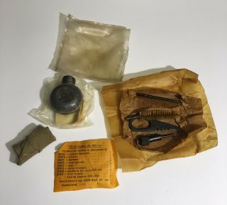Vintage 1944 Wwii Foreign Gun Cleaning Kit Antique Set Eheb Military