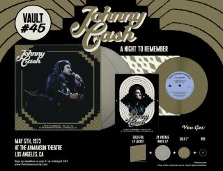 Third Man Records Tmr Vault 45 Johnny Cash: A Night To Remember 2x Lp Vinyl,  7”