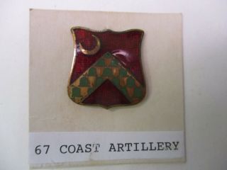 Us Army Wwii 67th Coastal Artillery Distinctive Unit Insignia (dui) Pin Back