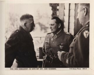 Wwii Photo 36th Division General Dahlquist & German Luftwaffe Pow 176