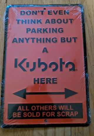 Kubota Tractor Metal Sign