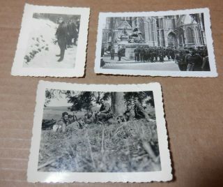 3 Wwii German Soldiers Helmet Cathedral Photographs Ww2 Foto 32