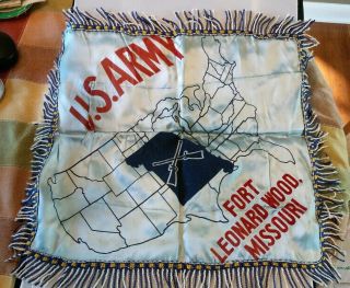 Vintage Military US ARMY Fort Leonard Wood Missouri,  Pillow Case Sham 2