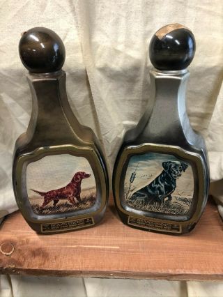 Vintage Jim Beams Choice Decanter Liquor Bottle Hunting Dog Qty Of 2.