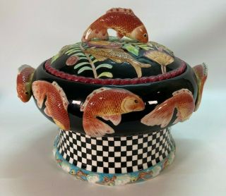 Large Koi Fish Soup Tureen Punch Bowl House Of Hatten Peggy Fairfax Herrick (m3)