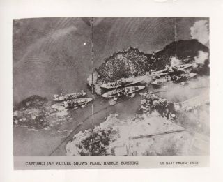 Wwii Aerial Photo Japanese Attack Pearl Harbor Bomb Battleship Row 18
