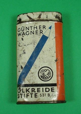 Vintage German Pelikan Gunther Wagner Litho Tin Box