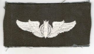 Ww 2 Us Army Air Force Cloth Bombardier 3 " Wings Patch Inv P365