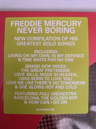 Freddie Mercury Never Boring Limited Edition Picture Disc (392 of 2019) EX RARE 3