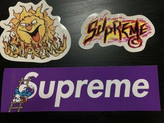 Supreme Box Logo Sticker Smurf & Sun Authentic