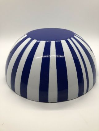Cathrineholm Norway Blue & White Stripe Enamel Bowl 8” Mid - Century Modern