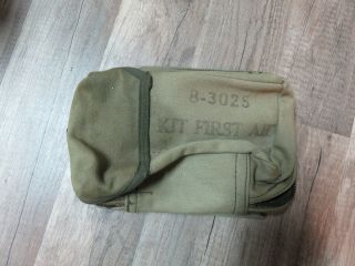 Orig Post Ww2 Canvas " First Aid Kit 8 - 3025 " With Instructions " 1959 "