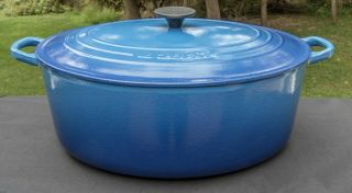 Le Creuset Blue No.  35 Oval Cast Iron Dutch Oven 9 - 1/2 Quarts Made In France