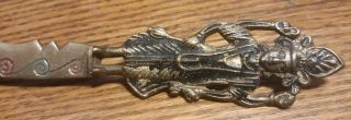 Vintage Raudixin Hindu Goddess Hand Crafted Brass Letter Opener India 2