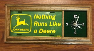 John Deere Wall Clock - Nothing Runs Like A Deere - Green - Great