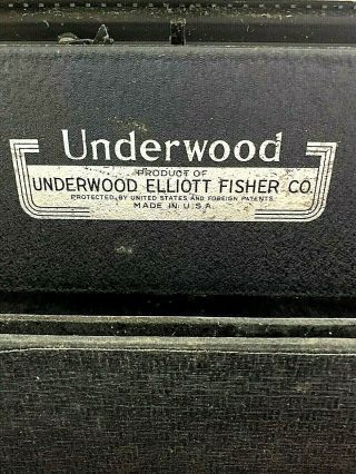 Underwood " Ace " Typewriter And Case,  Product Of Underwood Elliott Fisher Co