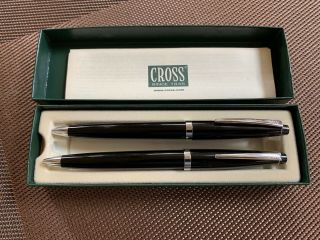 Cross Solo Ballpoint Pen In Black With Chrome Plating,  Two For Price Of One.  A1.