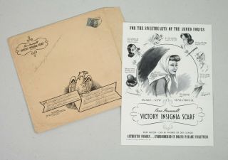 1943 Victory Insignia Scarf Mailer Brochure For Sweethearts Of The Armed Forces