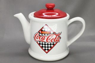 Vintage Coca - Cola White Porcelain Teapot 1995
