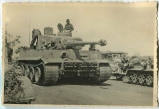 German Wwii Archive Photo: Panzer Vi Tiger Heavy Tank On Motorway