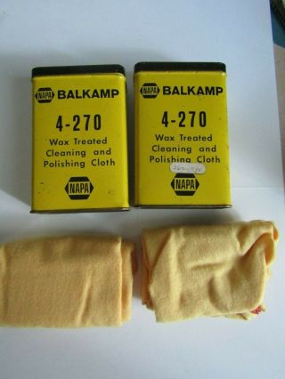 Vintage Napa Balkamp Wax - Treated Polishing Cloth No.  4 - 270 Tin Can