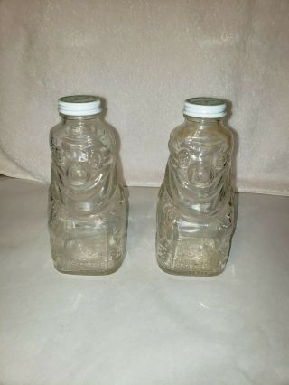 2 Vintage Grapette Family Beverage Syrup Bottle Piggy Bank Clown Camden Arkansas