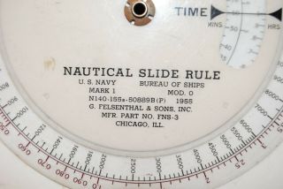 Nautical Slide Rule USN Bureau of Ships 1955 Good Cond. 2